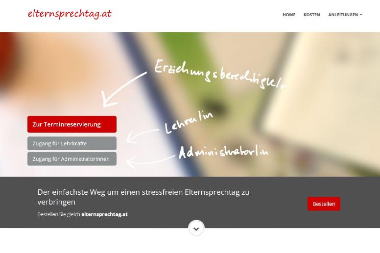 Eine Schülerin verbessert elternsprechtag.at