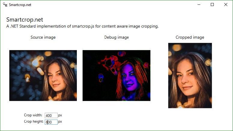 Content aware image cropping in .NET