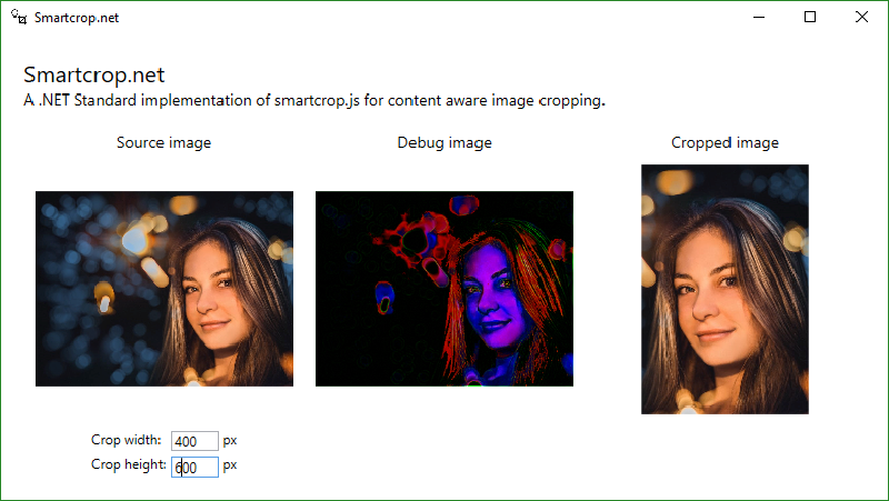 Content aware image cropping in .NET